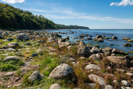 Island of Ruegen Baltic Sea beach on the northern shore of the Wittow peninsulaの写真素材