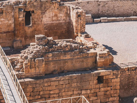 Ruins of the ancient Roman city of Caesarea, Israelの写真素材