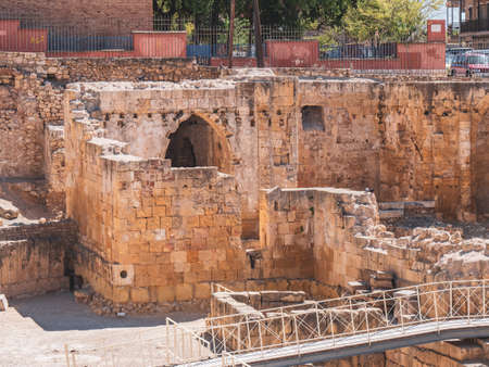 Ruins of the Roman theatre in Tarragona, Spainの写真素材