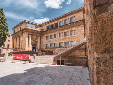 View of the facade of the University of Carmona in Carmona, Spain.の写真素材