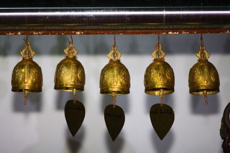 Gold Bell in templeのeditorial素材