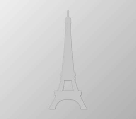 Eiffel Tower on a white backgroundの写真素材