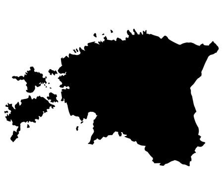 Estonia map on a white backgroundの写真素材
