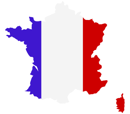 France map on a white backgroundの写真素材