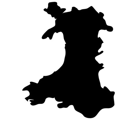 wales map on a white backgroundの写真素材