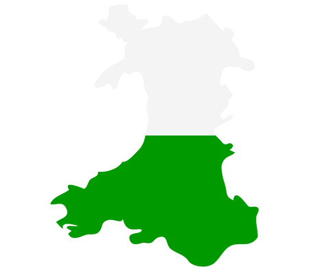 wales map on a white backgroundの写真素材