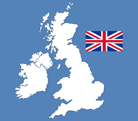 britain map on a white backgroundの写真素材