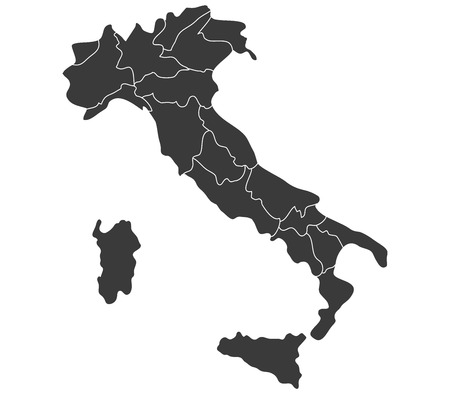 Italy map on white backgroundの写真素材
