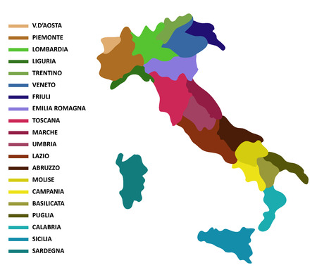 Italy map on white backgroundの写真素材