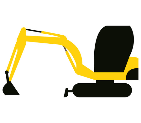 excavator on white backgroundの写真素材