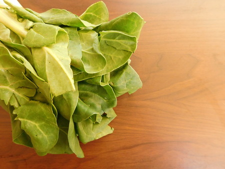 lettuce on wooden base
