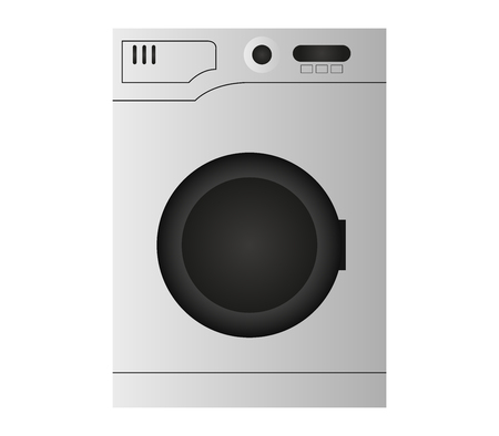 washing machine on white backgroundの写真素材