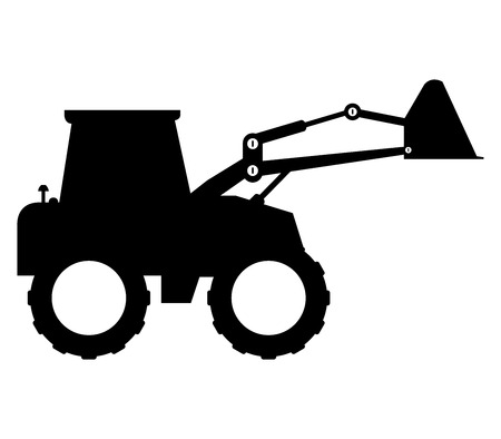 excavator illustrated on a white background