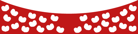 illustrated valentine hearts on white background
