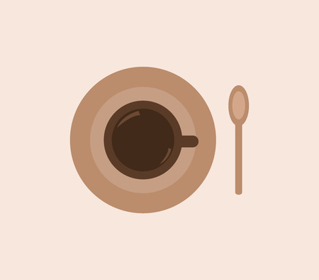 coffee cup icon in flat designの写真素材