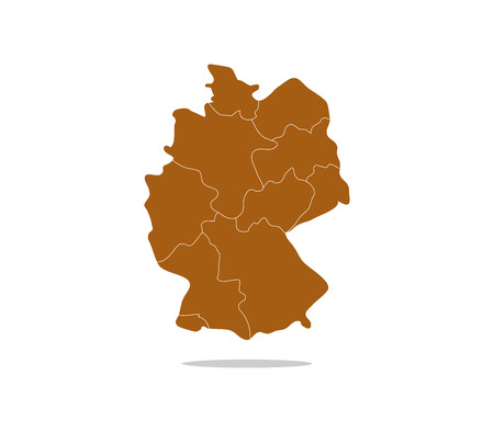 germany map illustrated with regionsの写真素材