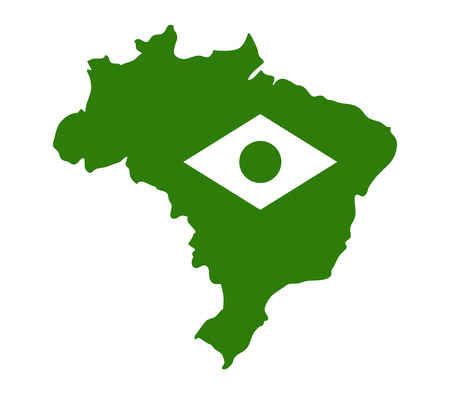 map with flag of brazilの写真素材
