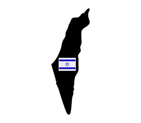 Map of Israel with flagの写真素材