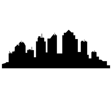 the city skyline illustrated on a white backgroundの写真素材