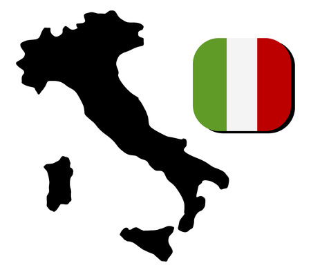 map of Italy with flagの写真素材