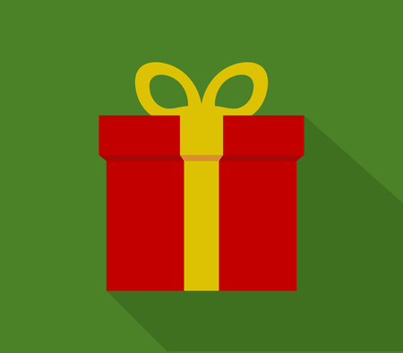 icon Christmas gift in flat designの写真素材