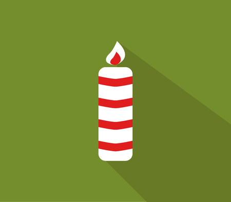 Christmas candle icon illustrated in flat designの写真素材