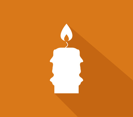 Christmas candle icon illustrated in flat designの写真素材
