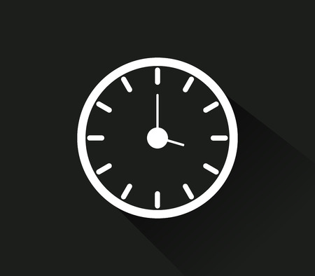 clock icon in flat designの写真素材