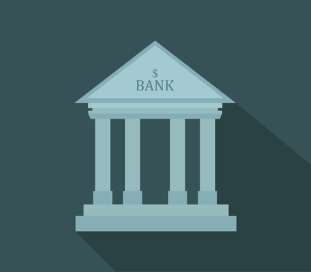 Bank icon in flat designの写真素材
