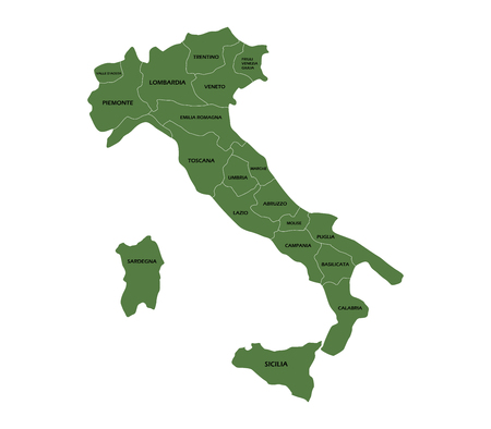 map of Italy with regionsの写真素材