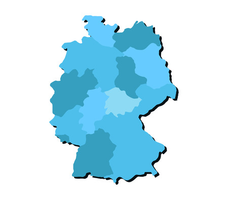 Map of Germany with regionsの写真素材