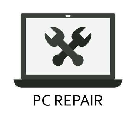 pc repair icon illustrated on a white backgroundのイラスト素材