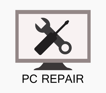 pc repair icon illustrated on a white backgroundのイラスト素材