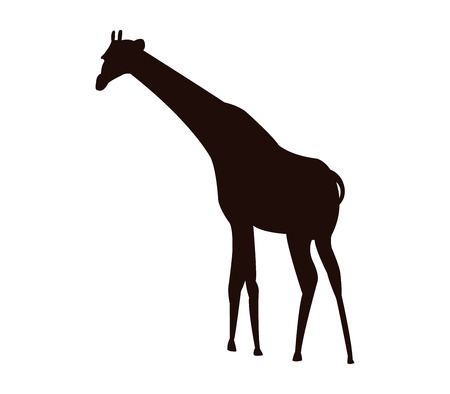 silhouette giraffesのイラスト素材