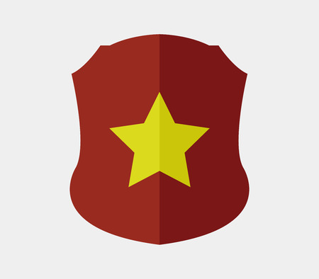 shield icon with starのイラスト素材