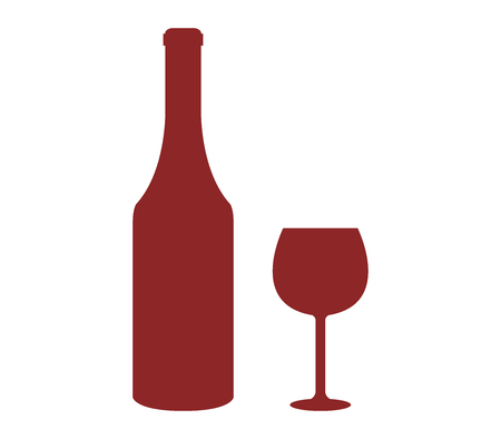 icon wine bottle with glassのイラスト素材