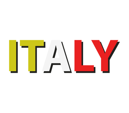 Italian word with flagのイラスト素材