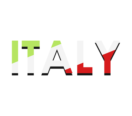 Italian word with flagのイラスト素材