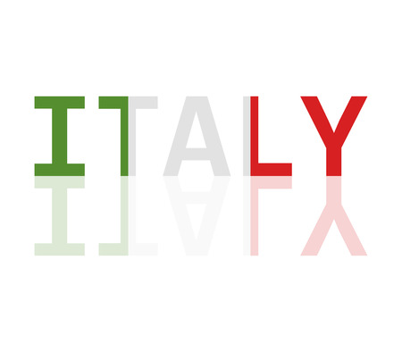 Italian word with flagのイラスト素材