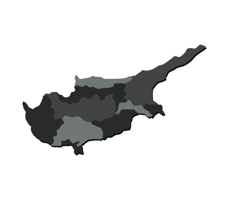 cipro map with regionsのイラスト素材