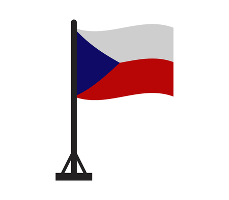 Waving flag of the Czech Republicのイラスト素材