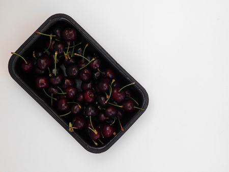 Cherries on white backgroundの写真素材