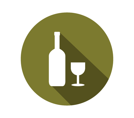 Wine bottle icon with glassのイラスト素材