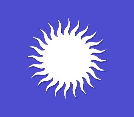 Sun icon with shadowのイラスト素材