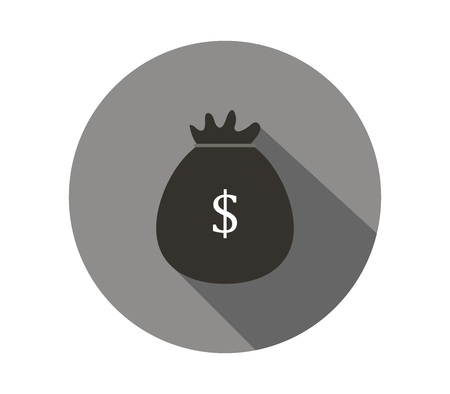 Money bag icon with shadowのイラスト素材