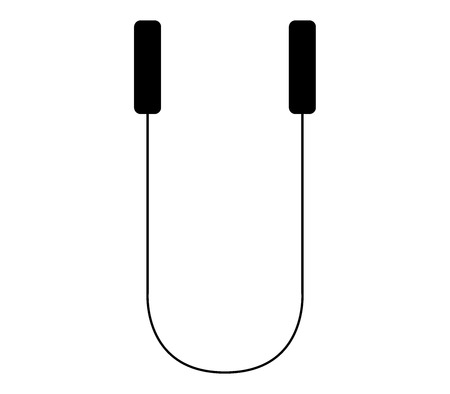 Silhouette skipping-rope icon on white background, vector illustration.のイラスト素材