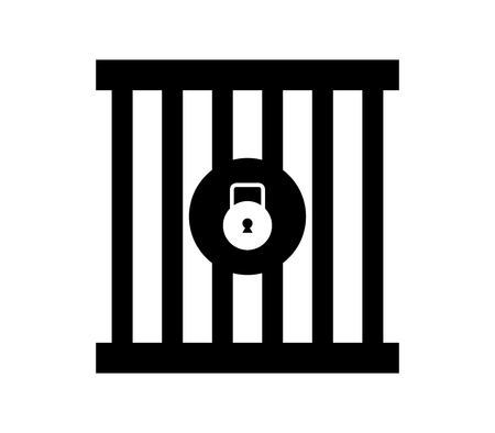 Jail with lock icon.のイラスト素材