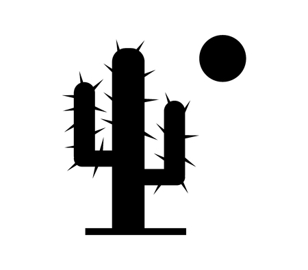 cactus and sun iconのイラスト素材