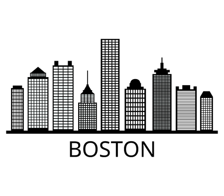 Boston skylineのイラスト素材