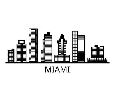 Miami skylineのイラスト素材